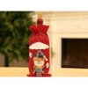 POKROWIEC UBRANKO NA BUTELKĘ ŚWIĄTECZNE - czerwony bałwan