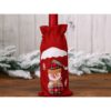 POKROWIEC UBRANKO NA BUTELKĘ ŚWIĄTECZNE - czerwony bałwan