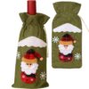 POKROWIEC UBRANKO NA BUTELKĘ ŚWIĄTECZNE - zielony Mikołaj