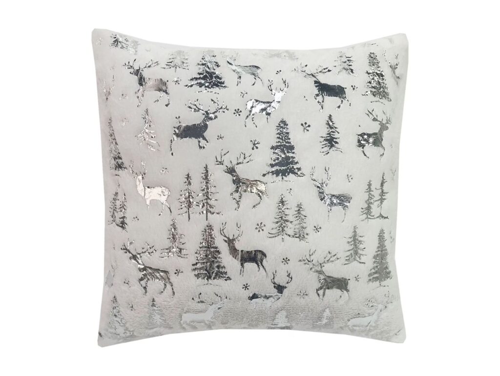 POSZEWKA NA PODUSZKĘ ŚWIĄTECZNA 43x43 - srebrny