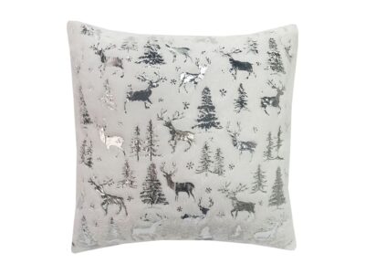 POSZEWKA NA PODUSZKĘ ŚWIĄTECZNA 43x43 - srebrny