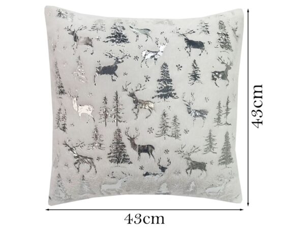 POSZEWKA NA PODUSZKĘ ŚWIĄTECZNA 43x43 - srebrny