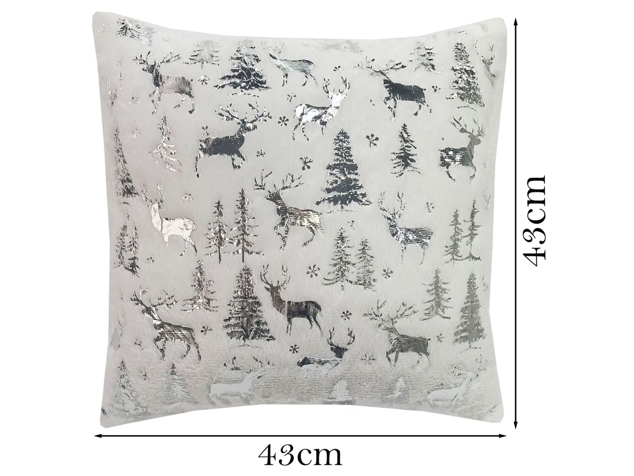 POSZEWKA NA PODUSZKĘ ŚWIĄTECZNA 43x43 - srebrny