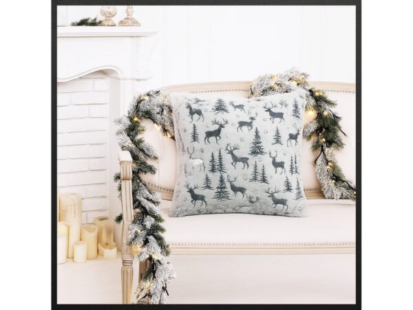 POSZEWKA NA PODUSZKĘ ŚWIĄTECZNA 43x43 - srebrny