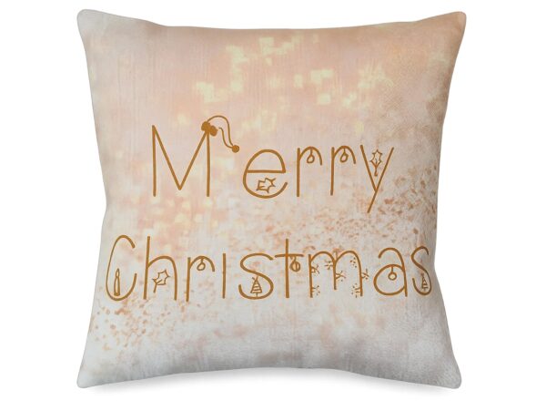 POSZEWKA NA PODUSZKĘ ŚWIĄTECZNA 45x45 - złoty/Merry Christmas