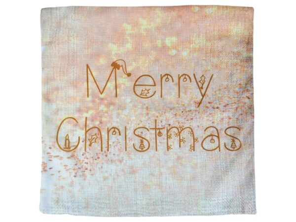 POSZEWKA NA PODUSZKĘ ŚWIĄTECZNA 45x45 - złoty/Merry Christmas