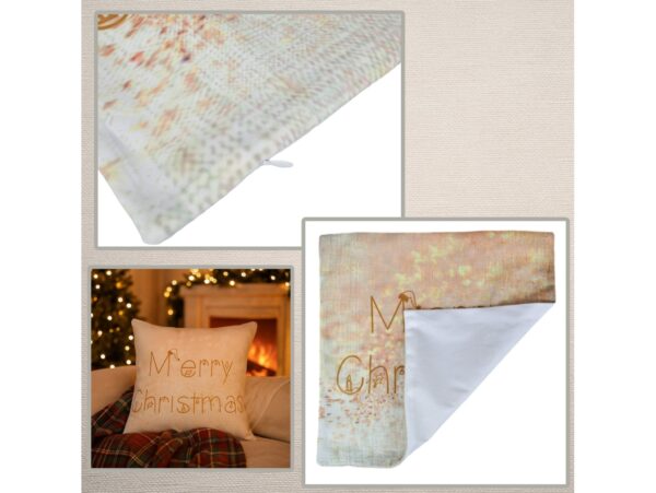 POSZEWKA NA PODUSZKĘ ŚWIĄTECZNA 45x45 - złoty/Merry Christmas