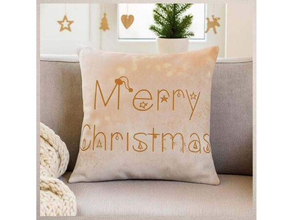 POSZEWKA NA PODUSZKĘ ŚWIĄTECZNA 45x45 - złoty/Merry Christmas