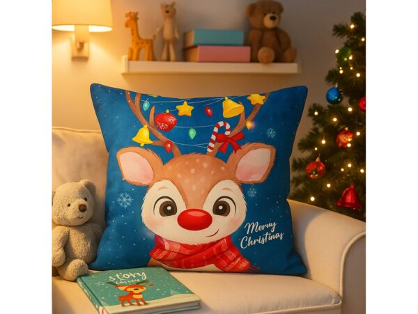 POSZEWKA NA PODUSZKĘ ŚWIĄTECZNA - renifer
