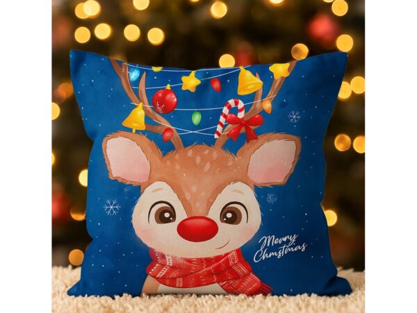 POSZEWKA NA PODUSZKĘ ŚWIĄTECZNA - renifer