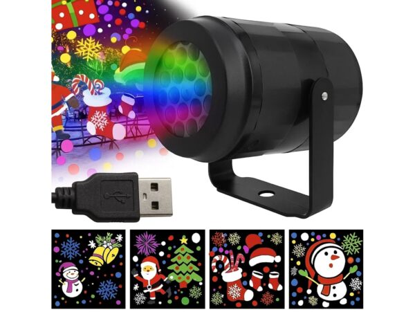 PROJEKTOR LED USB ŚWIĄTECZNY RZUTNIK NA ŚCIANĘ