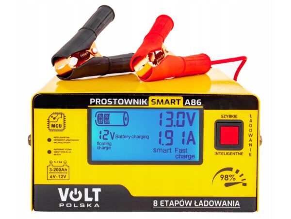 PROSTOWNIK ŁADOWARKA DO AKUMULATORA LCD 6V 12V 15A