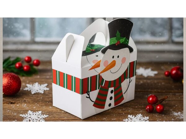 PUDEŁKO PREZENTOWE ŚWIĄTECZNE 16x12x8cm - bałwan