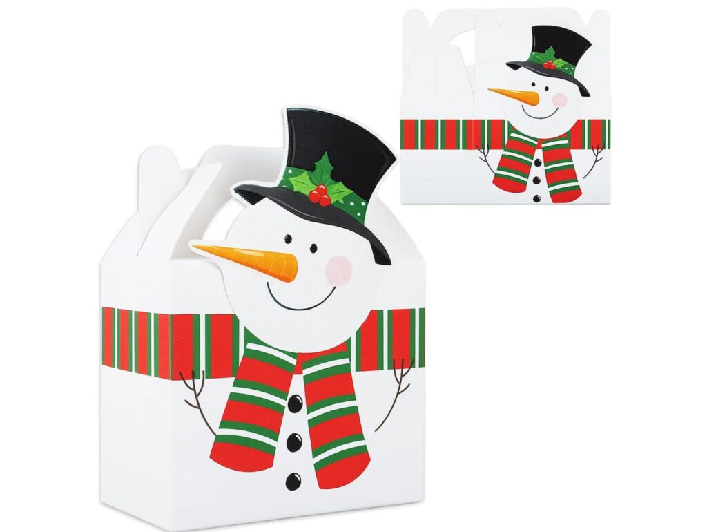 PUDEŁKO PREZENTOWE ŚWIĄTECZNE 21x17x11cm - bałwan