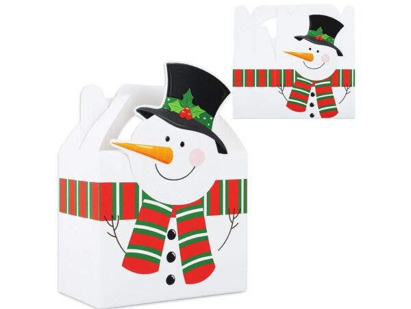 PUDEŁKO PREZENTOWE ŚWIĄTECZNE 21x17x11cm - bałwan