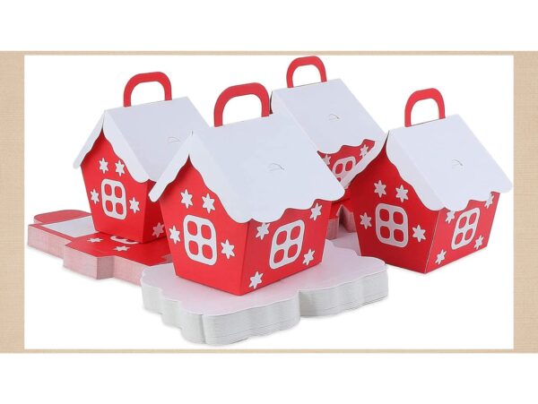PUDEŁKO PREZENTOWE ŚWIĄTECZNE DOMEK 12x9x8cm