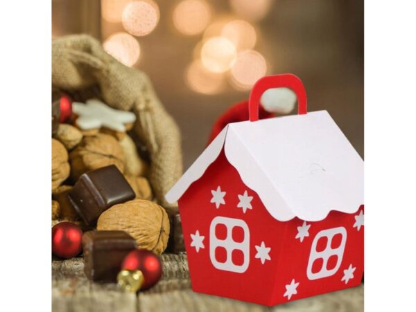 PUDEŁKO PREZENTOWE ŚWIĄTECZNE DOMEK 12x9x8cm
