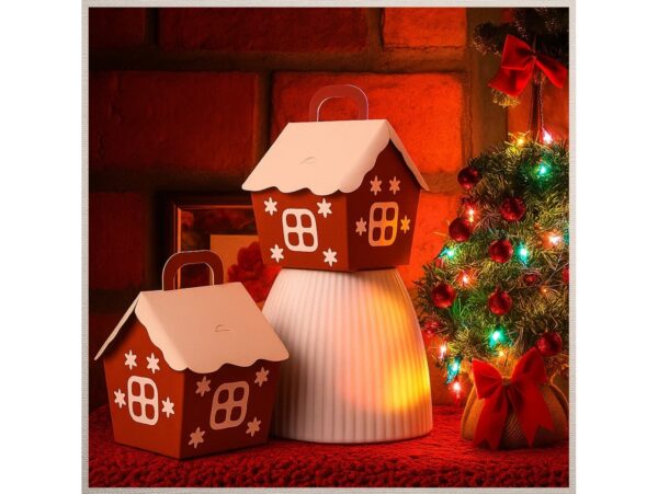 PUDEŁKO PREZENTOWE ŚWIĄTECZNE DOMEK 12x9x8cm