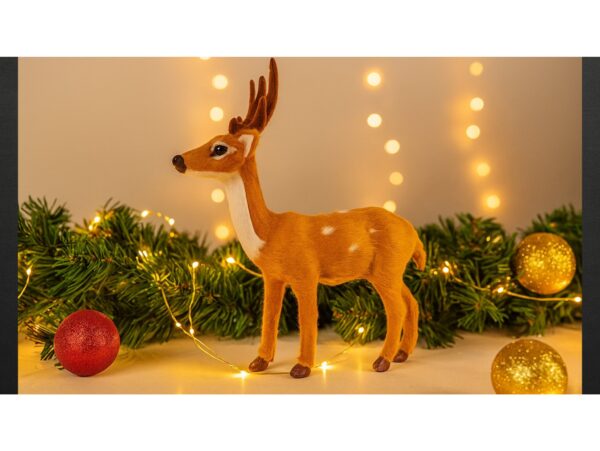 RENIFER PLUSZOWY FIGURKA ŚWIĄTECZNA 30x23cm