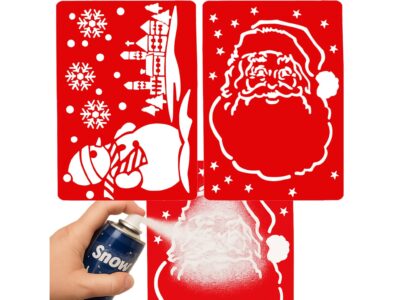 SZABLONY DO SZTUCZNEGO ŚNIEGU 2SZT 54x38cm - mikołaj/bałwan