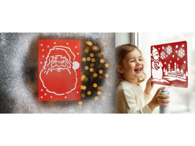 SZABLONY DO SZTUCZNEGO ŚNIEGU 2SZT 54x38cm - mikołaj/bałwan