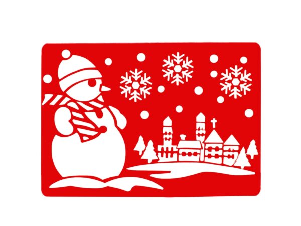 SZABLONY DO SZTUCZNEGO ŚNIEGU 2SZT 54x38cm - mikołaj/bałwan