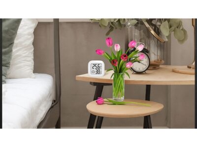 TERMOMETR HIGROMETR POKOJOWY SAMOPRZYLEPNY - biały