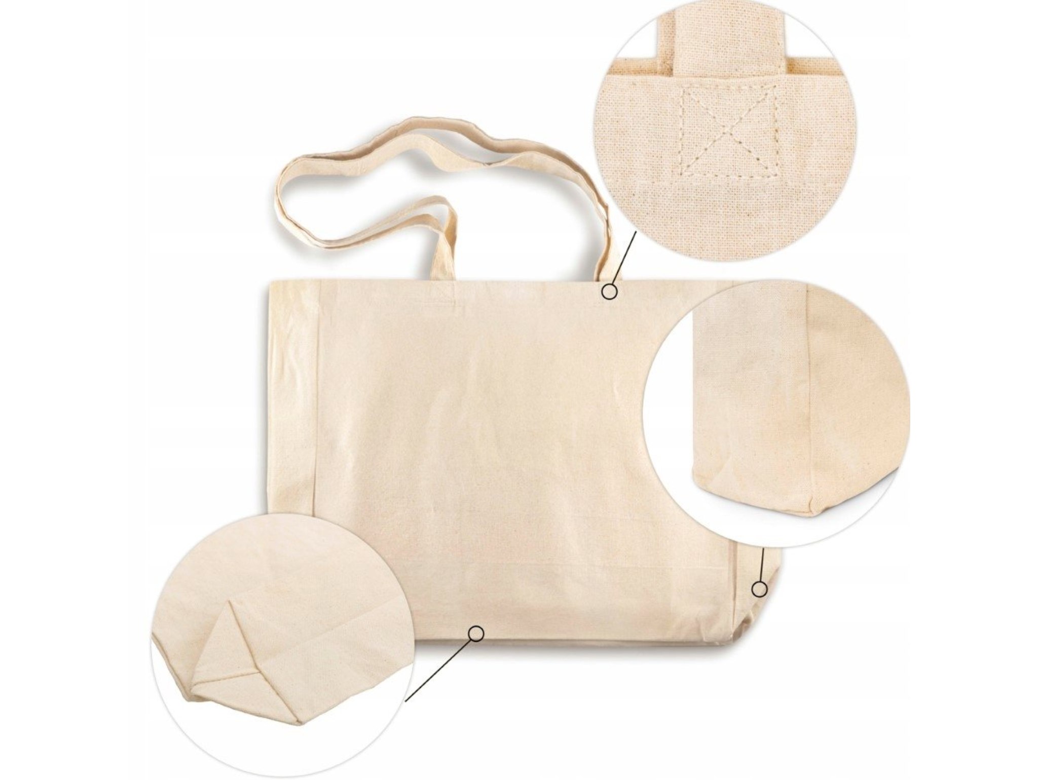 TORBA BAWEŁNIANA NA ZAKUPY ZAKUPOWA - biała