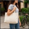 TORBA BAWEŁNIANA NA ZAKUPY ZAKUPOWA - biała