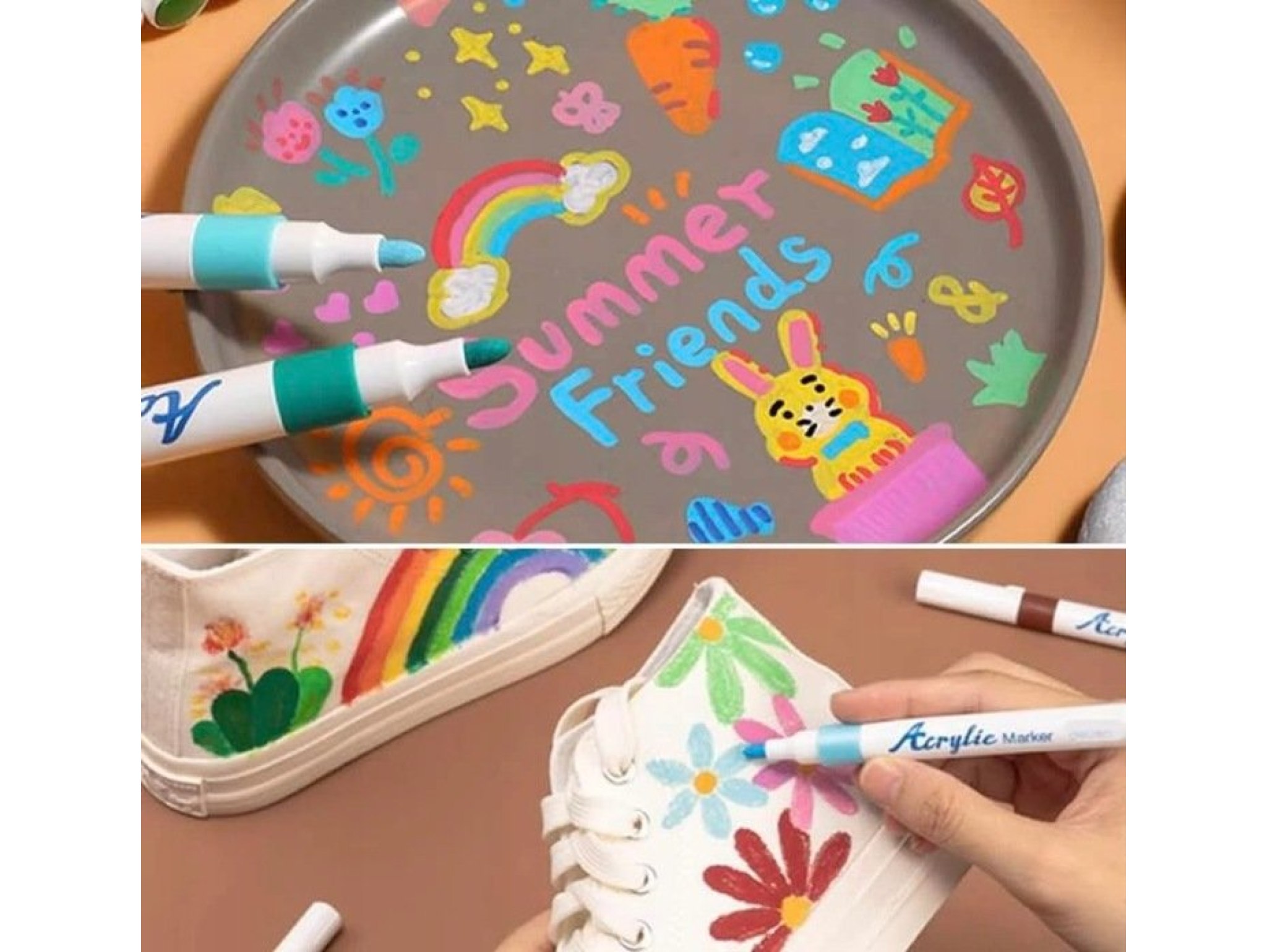 TORBA BAWEŁNIANA NA ZAKUPY ZAKUPOWA + MARKERY AKRYLOWE 12SZT