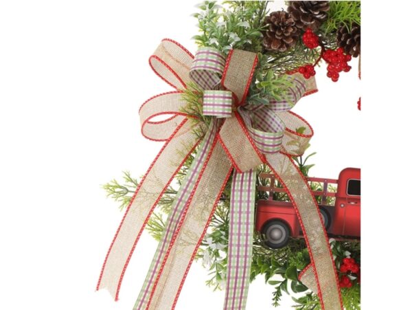 WIANEK ŚWIĄTECZNY WIENIEC SAMOCHÓD Z SZYSZKAMI 40CM