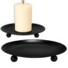 ŚWIECZNIK METALOWY PODSTAWKA POD ŚWIECZKĘ 11CM - czarny