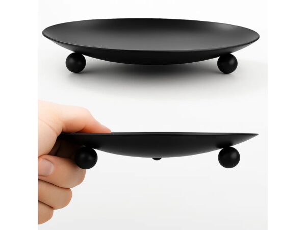 ŚWIECZNIK METALOWY PODSTAWKA POD ŚWIECZKĘ 11CM - czarny