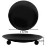 ŚWIECZNIK METALOWY PODSTAWKA POD ŚWIECZKĘ 11CM - czarny
