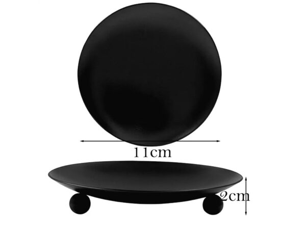 ŚWIECZNIK METALOWY PODSTAWKA POD ŚWIECZKĘ 11CM - czarny