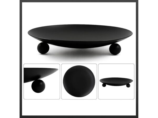 ŚWIECZNIK METALOWY PODSTAWKA POD ŚWIECZKĘ 11CM - czarny