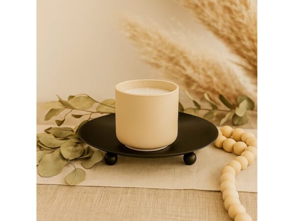 ŚWIECZNIK METALOWY PODSTAWKA POD ŚWIECZKĘ 11CM - czarny