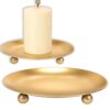 ŚWIECZNIK METALOWY PODSTAWKA POD ŚWIECZKĘ 11CM - złoty