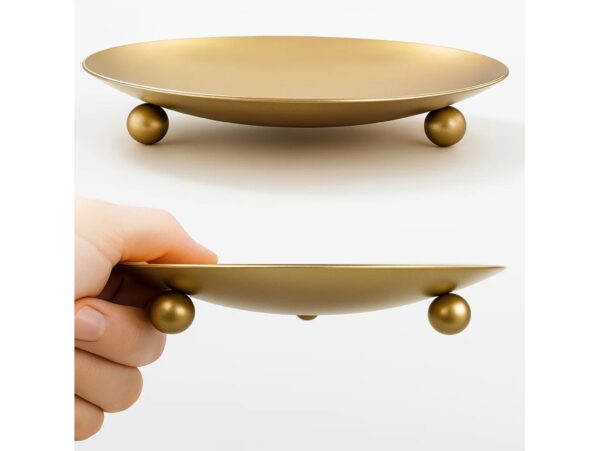 ŚWIECZNIK METALOWY PODSTAWKA POD ŚWIECZKĘ 11CM - złoty