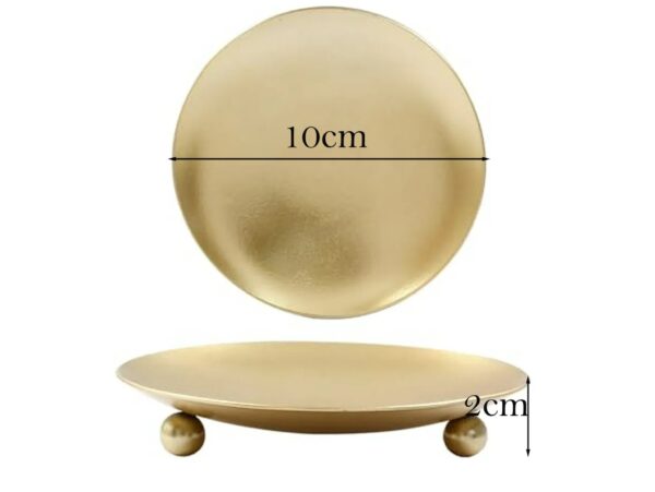 ŚWIECZNIK METALOWY PODSTAWKA POD ŚWIECZKĘ 11CM - złoty