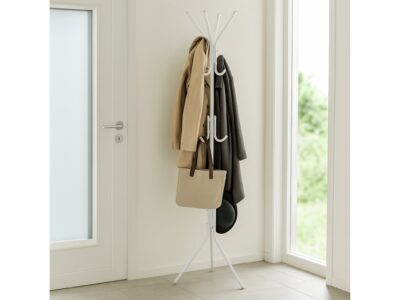 WIESZAK NA UBRANIA STOJĄCY - biały