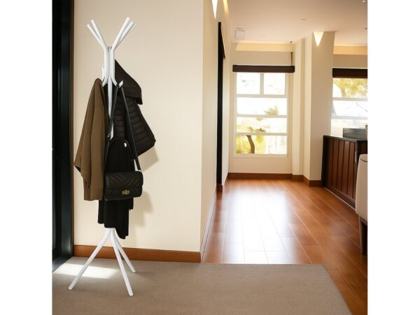 WIESZAK NA UBRANIA STOJĄCY - biały