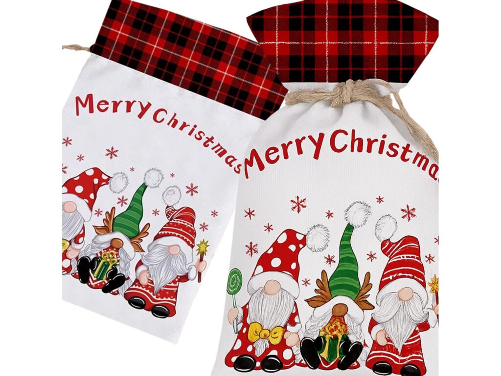 WOREK ŚWIĘTEGO MIKOŁAJA NA UPOMINKI PREZENTY 30x50 - trzy Mikołaje