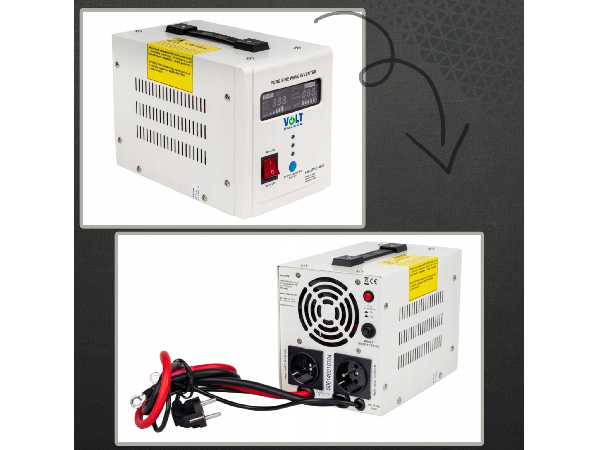 ZASILACZ AWARYJNY UPS PRO 800VA 500 PIECA CO POMPY