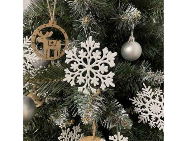 ZAWIESZKI CHOINKOWE ŚNIEŻYNKI 12SZT