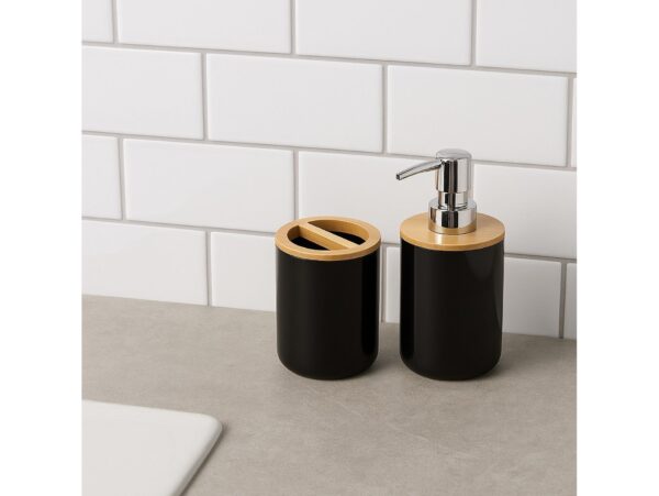 ZESTAW ŁAZIENKOWY 6 ELEMENTÓW - czarny gładki