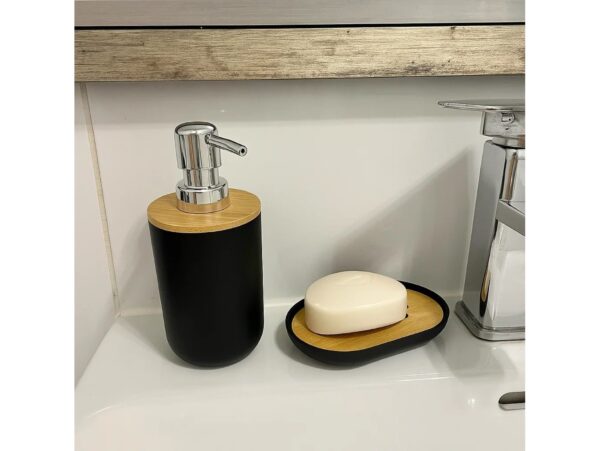 ZESTAW ŁAZIENKOWY 6 ELEMENTÓW - czarny gładki