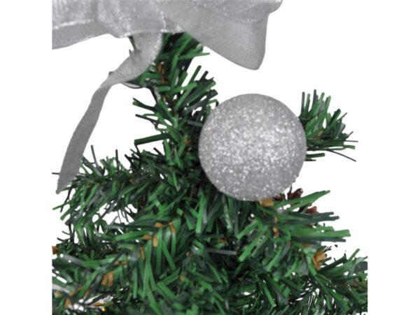 CHOINKA SZTUCZNA Z PRZYSTROJENIEM 40cm - srebrny z złota doniczką