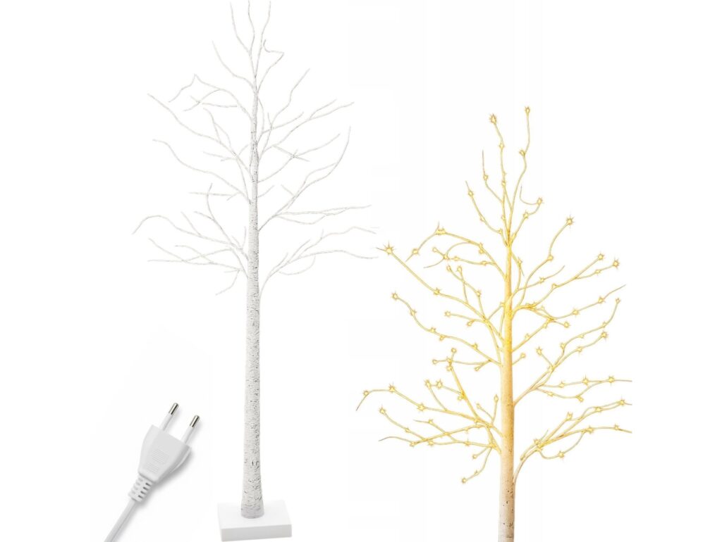 DRZEWKO LED ŚWIĄTECZNE BRZOZA 60x10CM - z wtyczką