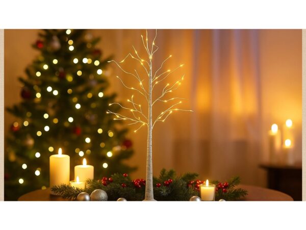 DRZEWKO LED ŚWIĄTECZNE BRZOZA 60x10CM - z wtyczką